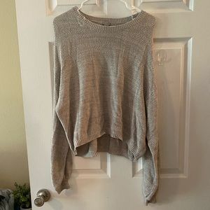 Charlotte Russe Gray Knit Cropped Sweater